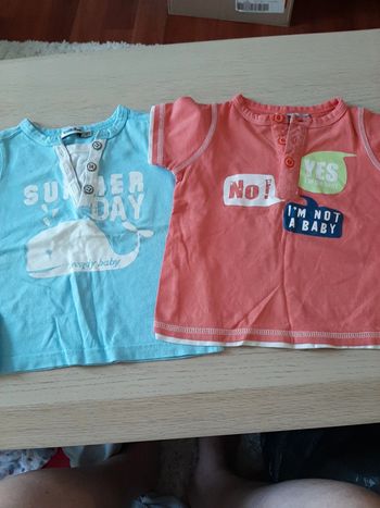 Lot de 2 t-shirts manches courtes taille 23 mois