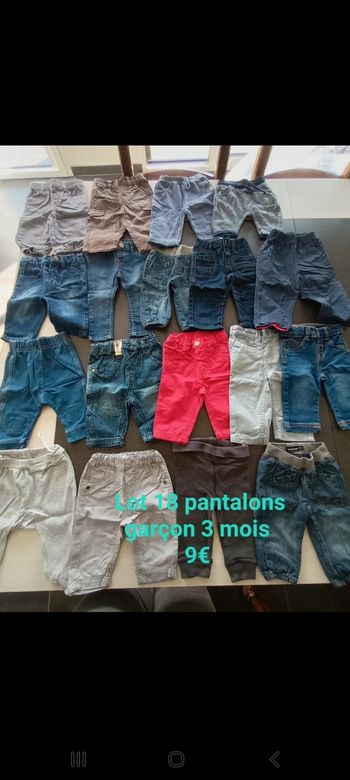 Lot 18 pantalons garçon 3 mois