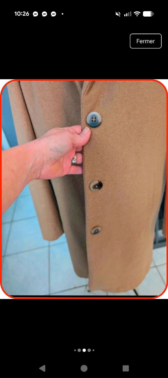 Superbe Manteau Droit Camel de la marque VILA Clothes - photo numéro 4