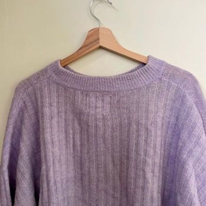 Pull Bizzbee lilas en maille côtelée Taille M Coupe loose V072 - photo numéro 8