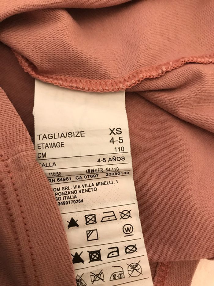 Tee-Shirt manches courtes rose Lie de vin - photo numéro 4