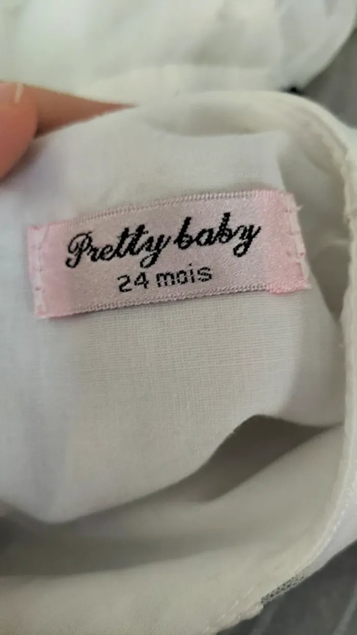 Robe cérémonie blanc/bleu marine - photo numéro 3