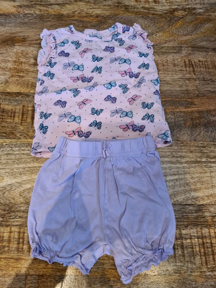 Ensemble t-shirt short 74 cm 9 12 mois - photo numéro 2