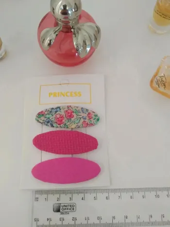 Ensemble de 3 barrettes tissus rose