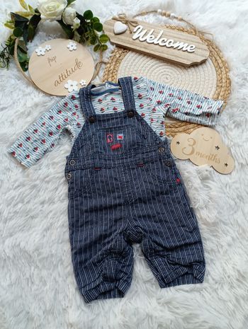 Ensemble 3 mois salopette avec tee shirt