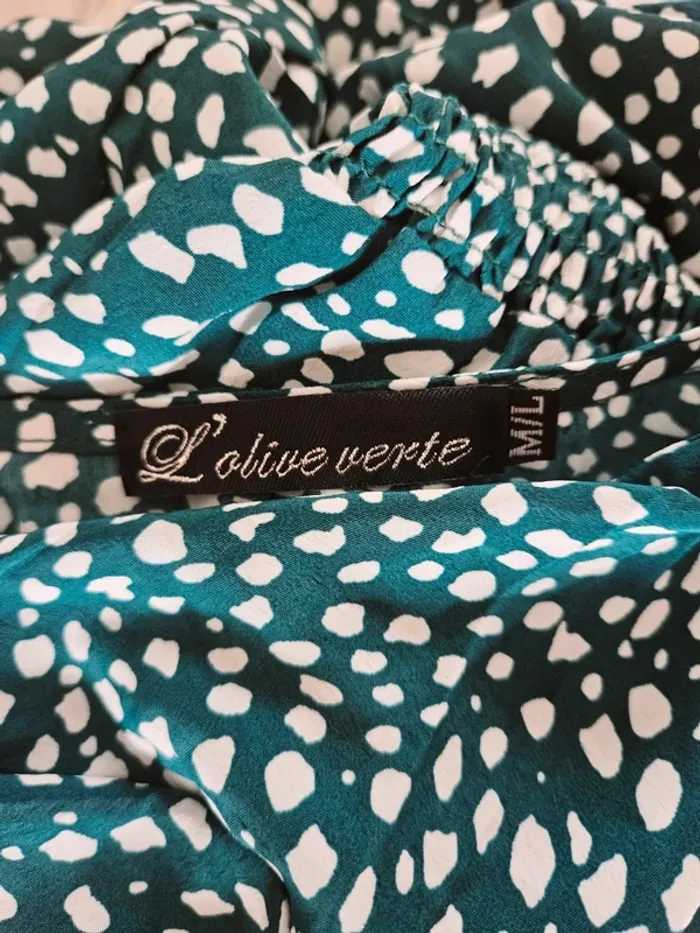 Robe longue verte blanche L'olive Verte Taille M/L Neuve - photo numéro 10