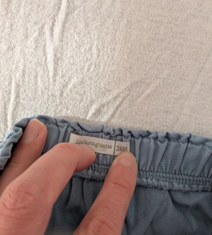 Jupe bleu gris à tulle et nœud rose - LuluCastagnette - 24 mois - photo numéro 3