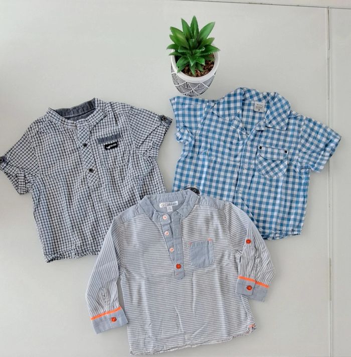 Lots de 2 chemises manches courts et une chemise manches longes - photo numéro 4