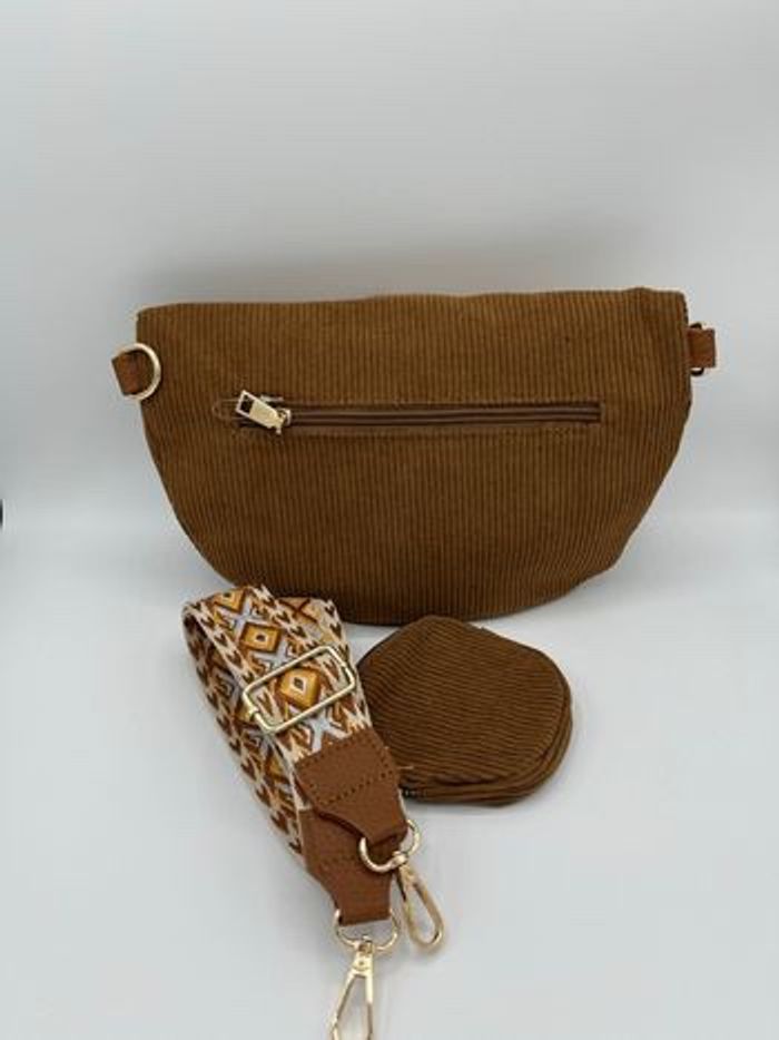 Sac banane bandoulière velours - photo numéro 5