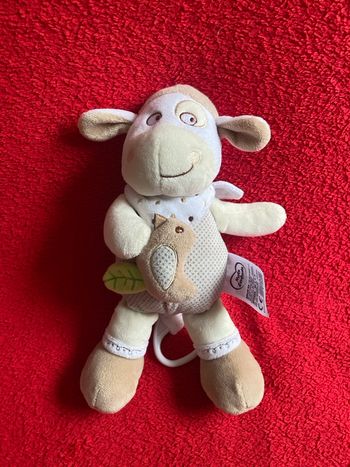 Mots d'enfants Peluche doudou musical vache neige gris oiseau feuille Neuf jamais utilisé 