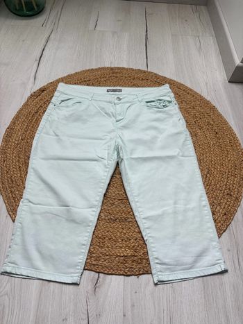 Pantacourt vert pale vert menthe