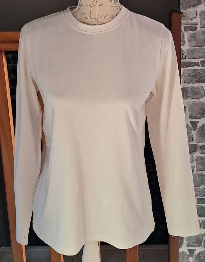 Tee-shirt à manches longues blanc uni