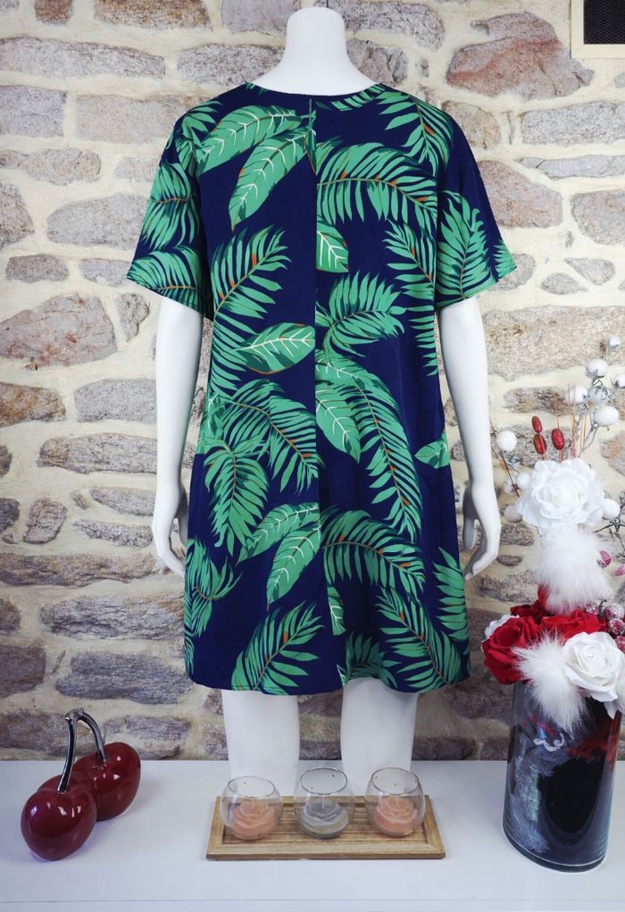 Robe d été jungle urbaine marine et verte Femme taille 54 marque Boohoo 🌺 - photo numéro 2