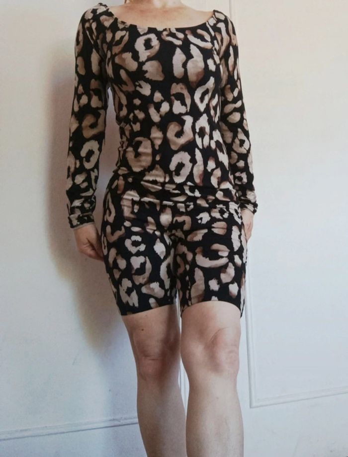 🌝combishort léopard femme t s 36 tendance - photo numéro 3