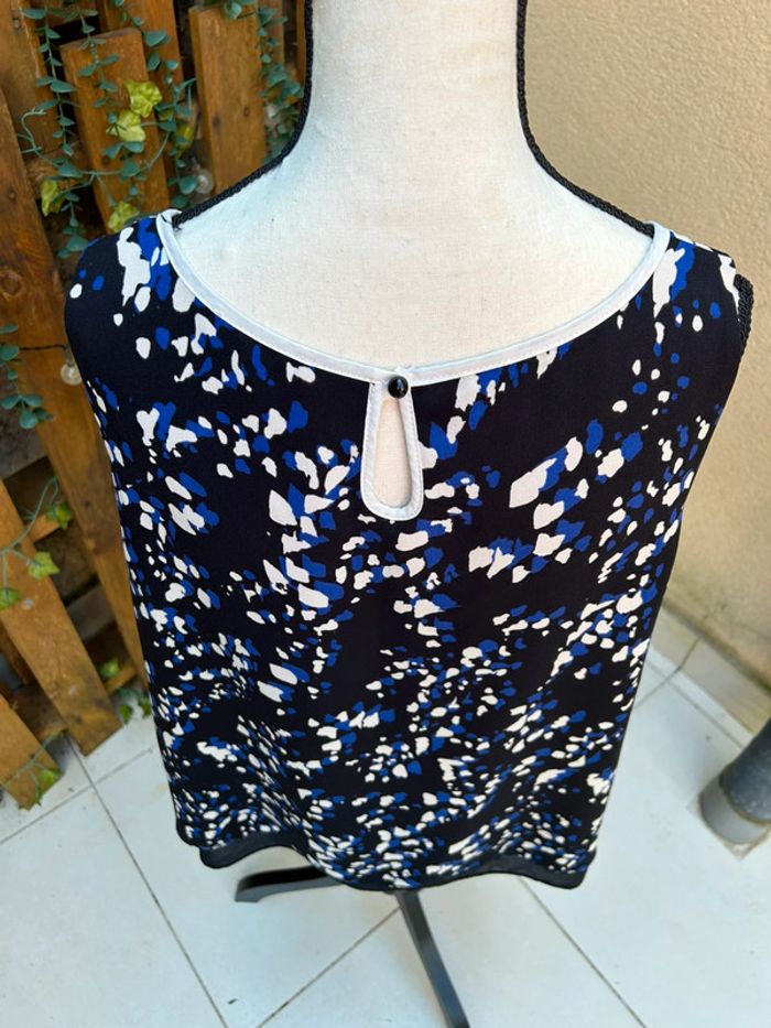Débardeur haut sans manche noir et bleu - tex taille 44 - photo numéro 4