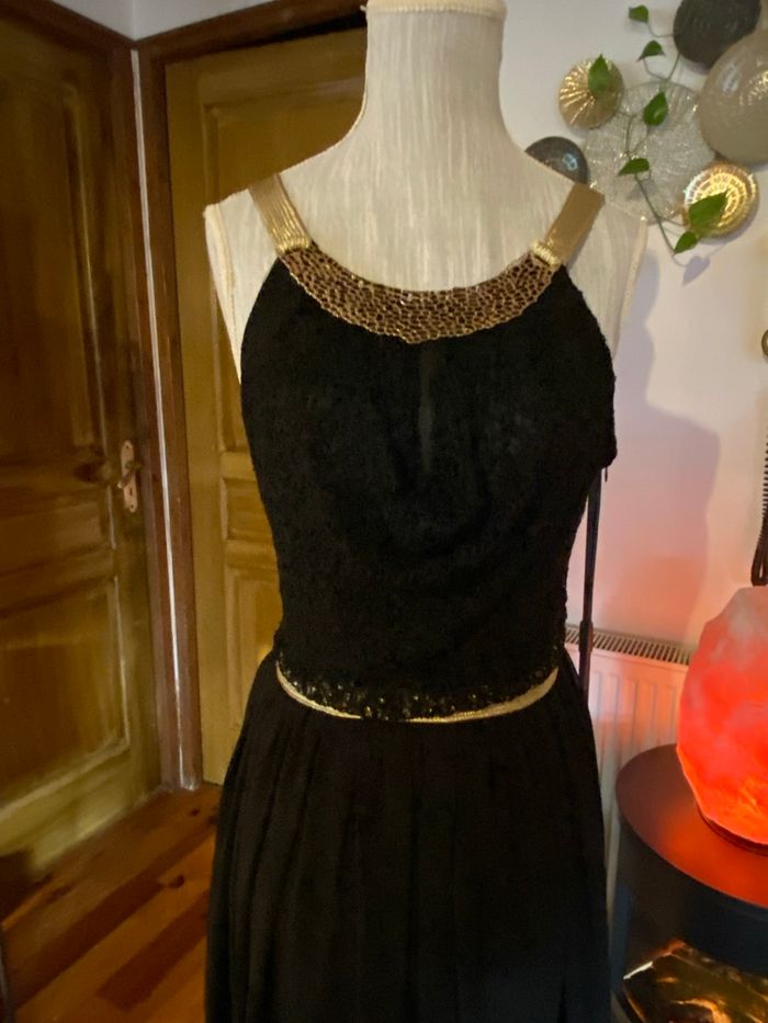Robe longue noire et dorée LUSA Paris – Taille S/M - photo numéro 2