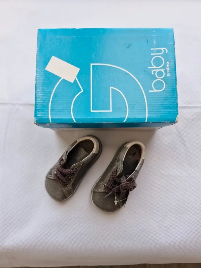 Chaussures garçon 19 Baby by Gémo Gris Beige Bordeaux - photo numéro 7