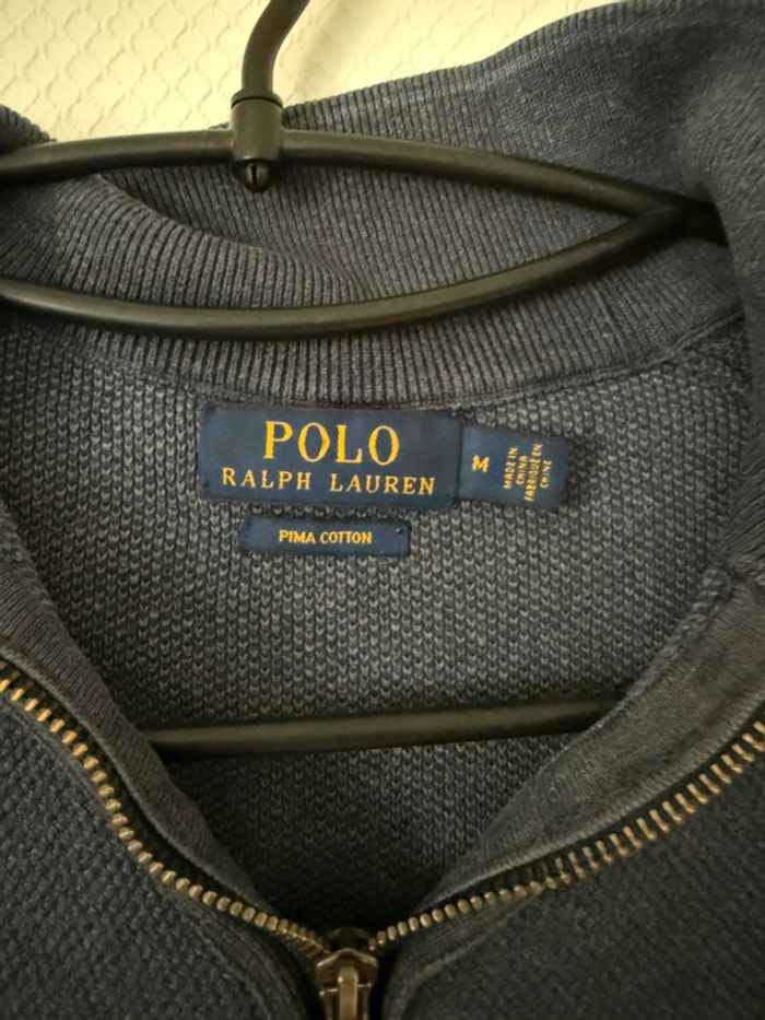 Pull zipe Marine en très bon état taille M ralph Lauren - photo numéro 5