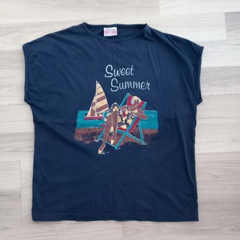 Débardeur femme imprimé bleu marine Kiabi taille M