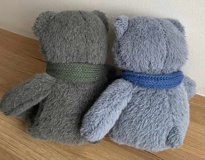 Lots 2 Ours en Peluche Bleu et Kaki - photo numéro 4