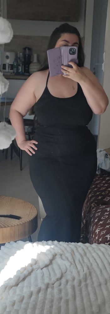 Robe longue noir a bretelles - taille xl