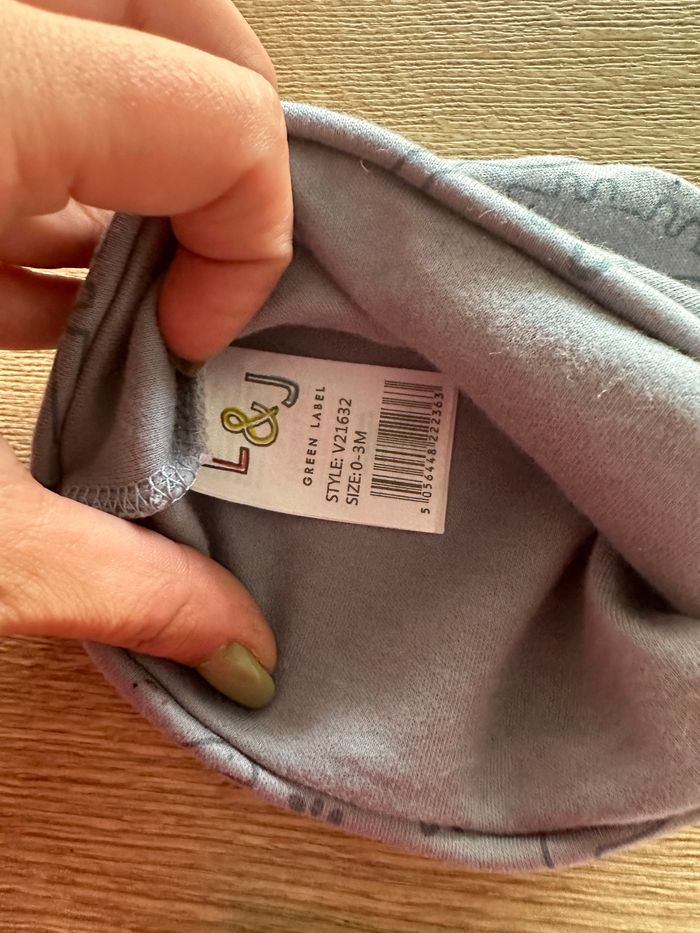 Bonnet + gants de naissance Bleu dinosaures - photo numéro 3