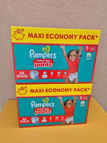 2 maxi pack pampers baby dry pants taille 5 172 couches
