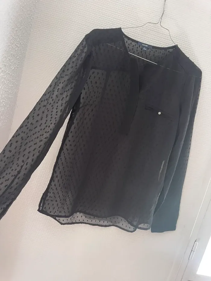 Blouse transparente noir