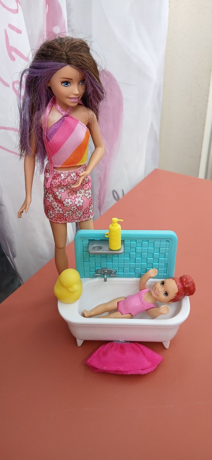 Barbie skipper avec baignoire - photo numéro 10