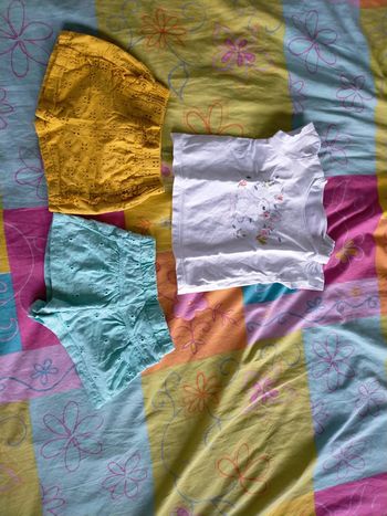 Lot 2 shorts dentelle et t-shirt 9 mois