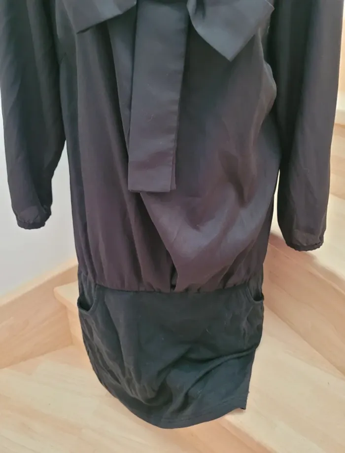 Robe manches 3/4 à large décolleté avec nœud taille L - photo numéro 2
