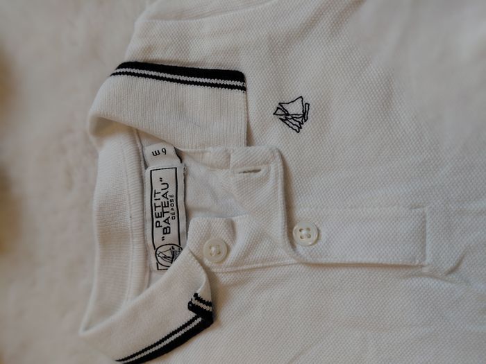 Polo blanc Petit Bateau 6 mois - photo numéro 2
