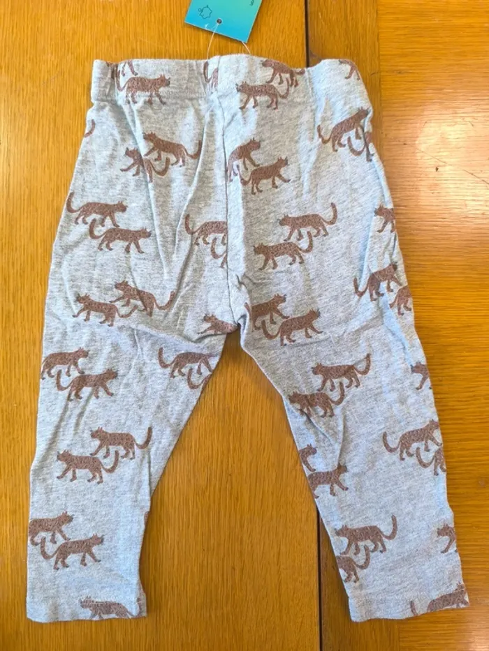 308655 legging gris motif animaux fille 18 mois str - photo numéro 2