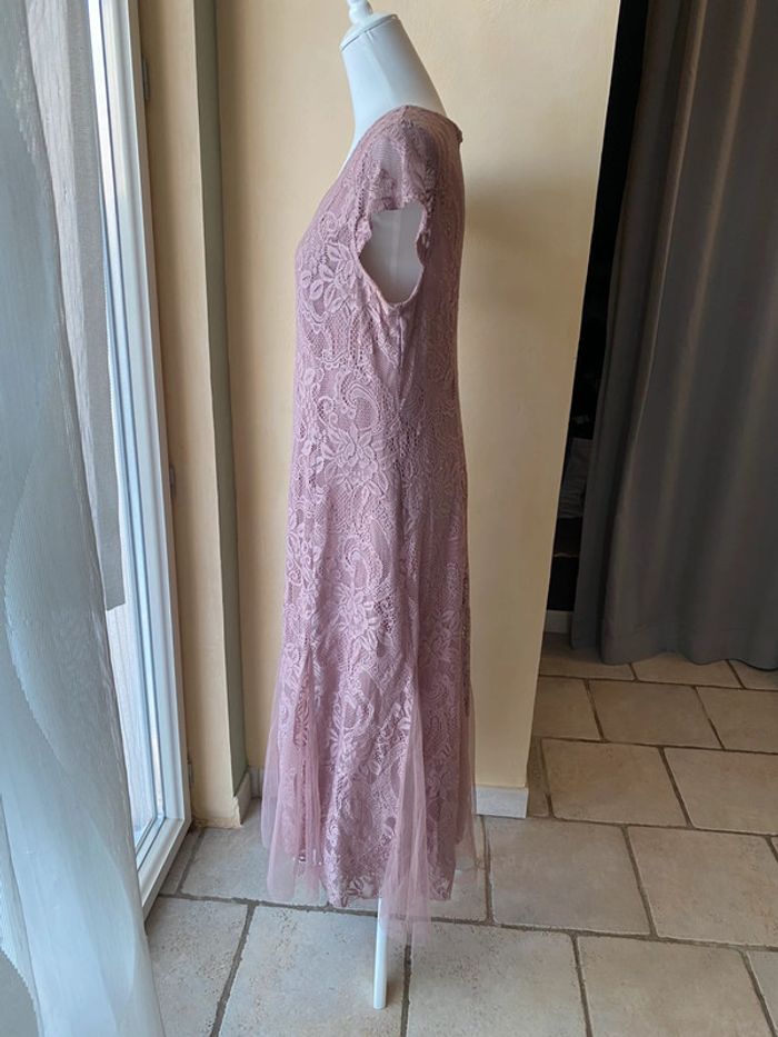 Robe longue dentelle rose Candalite XL - photo numéro 8