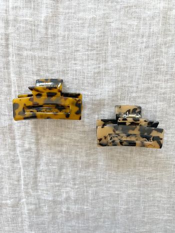 Lot 2 barrettes à cheveux écaille marron et beige