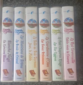 Lot 6 VHS “Simsala Grimm – Yoyo et Doc Croc” – contes des frères Grimm – collection complète rare