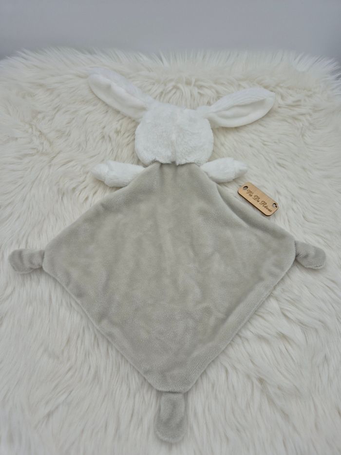 Doudou plat lapin Blanc gris Douce Nuit Mots D'enfants - photo numéro 6