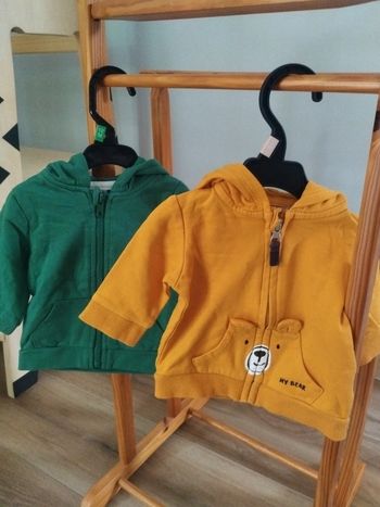 Lot de 2 cestes sweat à capuche bébé garçon taille 3 mois