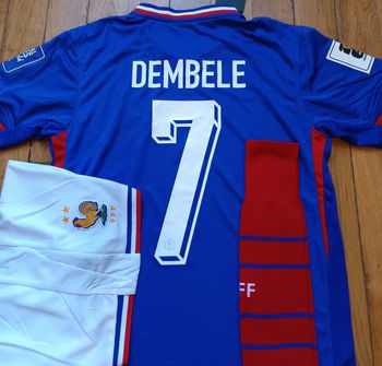 Équipement football taille 14 ans Dembélé France modèle 2025 avec patch