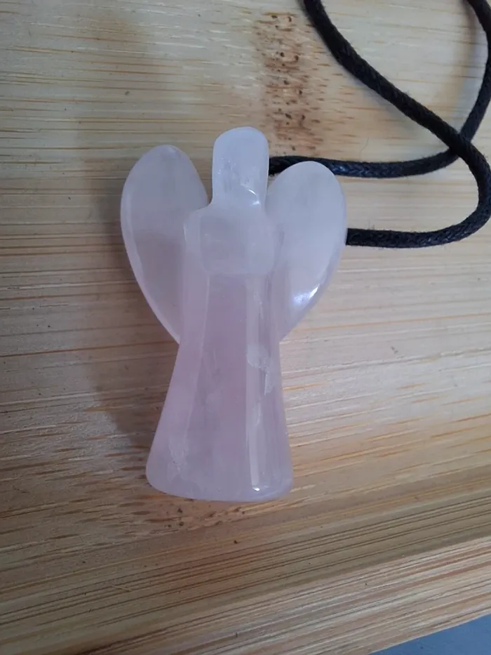 Pendentif Quartz Rose Ange - Douceur & Amour - photo numéro 3