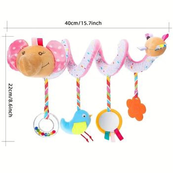 🐘 Spirale d’activités bébé éléphant – jouet d’éveil poussette / cosy / lit