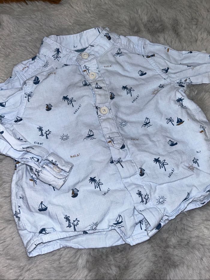 Chemise manches longues bleu claire - 6 mois - In Extenso - photo numéro 2