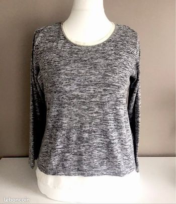 Tunique gris chiné croisée au dos T38/40