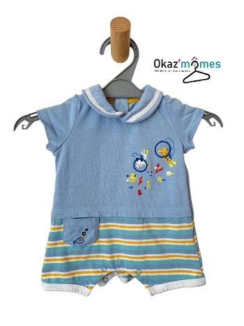 Combishort effet “2 en 1” avec col, motifs marins - Sergent Major 1 mois (53cm)