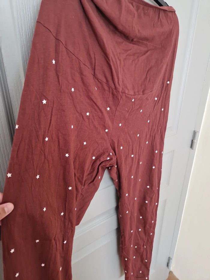 Pyjama de grossesse marron bordeaux étoiles taille XL Très bon état Kiabi - photo numéro 7