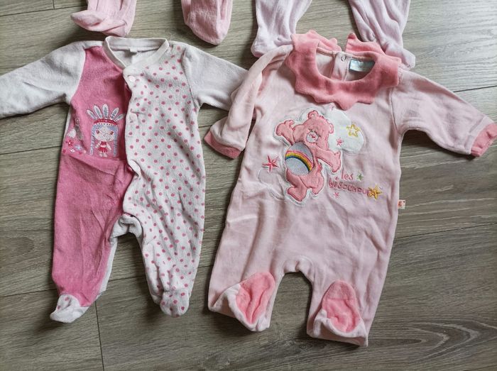 Lot de 4 pyjamas roses 1 mois - photo numéro 2