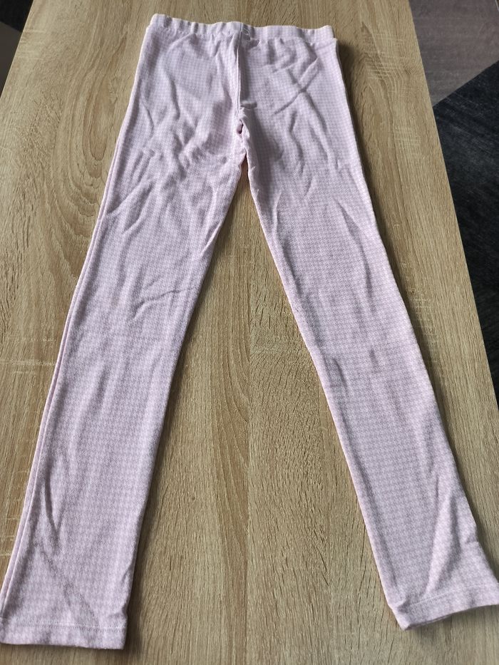 Legging vichy fille taille 10 ans couleur blanc rose - photo numéro 2