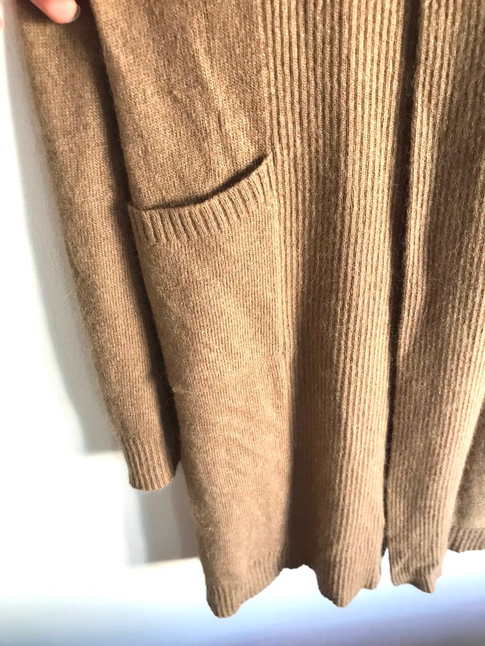 Cardigan long marron 123 en viscose et angora taille 36/38 - photo numéro 4