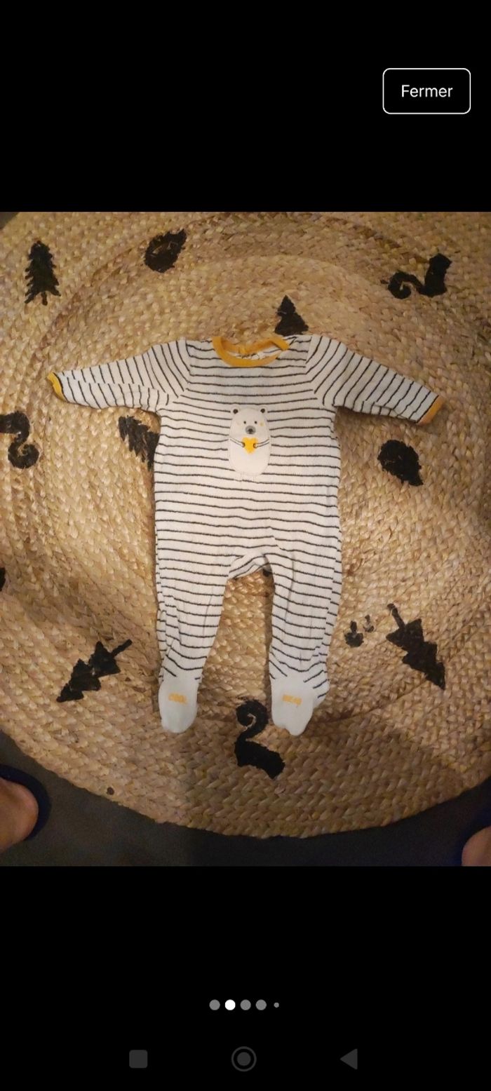 Lot de 7 pyjamas en velours 3 mois - photo numéro 2