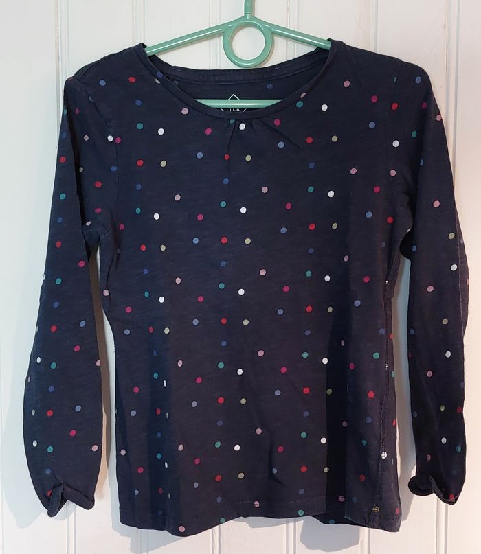Tee-shirt manches longues motif rond de couleur